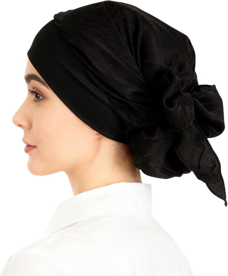 FADACHY Chemo Headwear for Women,Chemo Caps Lightweight for Summer with Head Scarf,Silky Soft Hair Turbans Fashion - Image 3